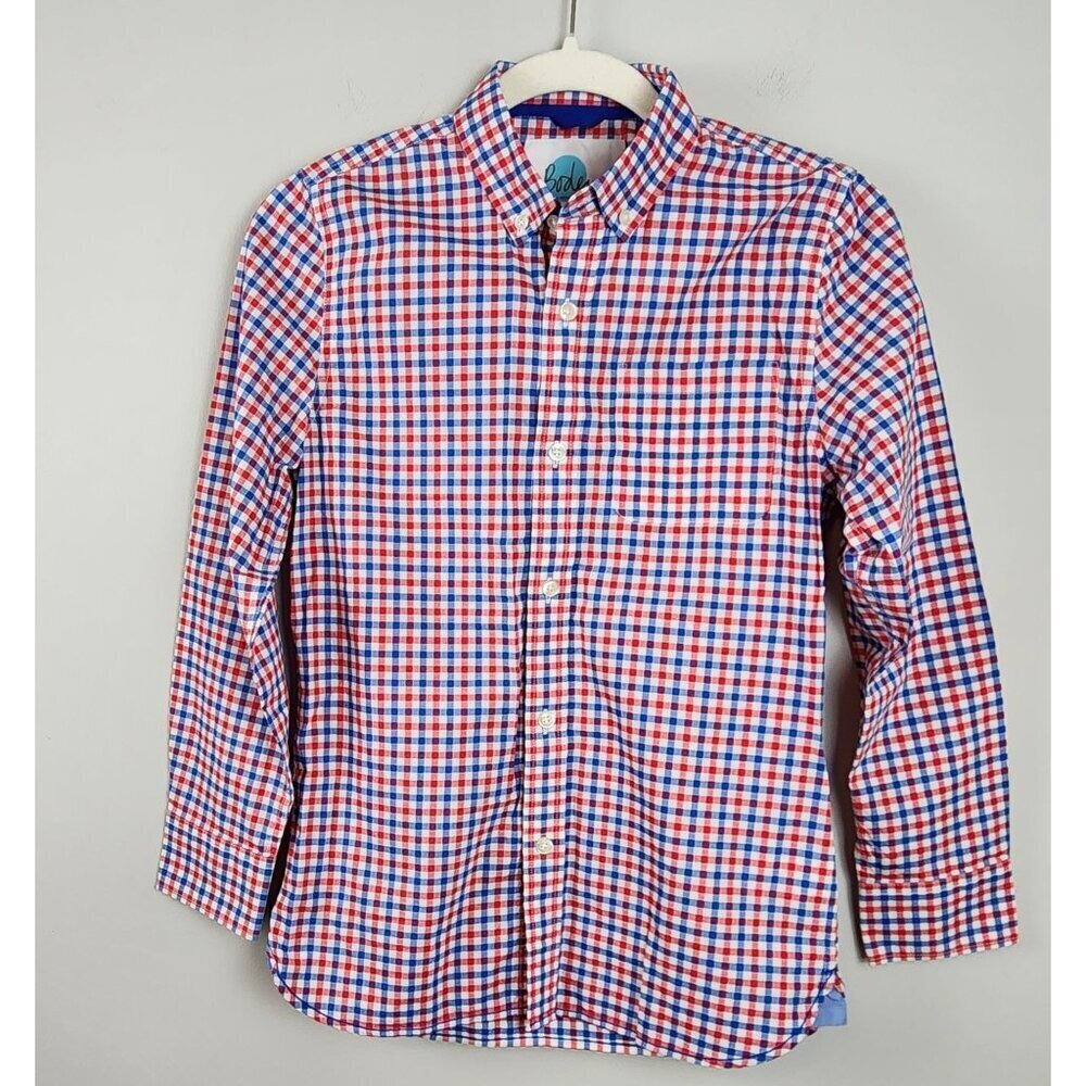 Boden Boys sz 11-12 button down check shirt  mini boden